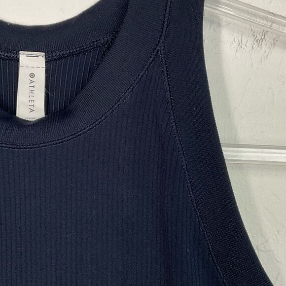 Athleta Navy Blue Renew Seamless Racerback Tank Top Medium - Picture 3 of 6